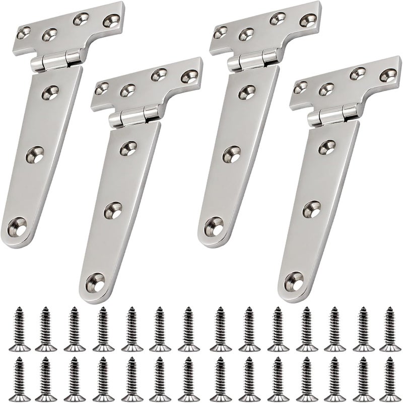 Laorde 316 Stainless Steel T Hinges Marine Grade Heavy Duty Boat Hatch Hinge Casting Cabinet Hardware Door Hinge with Screws - Image 1